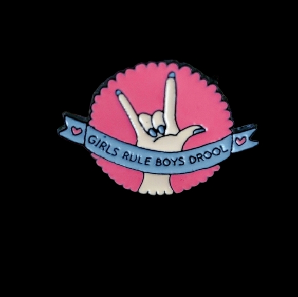 Jewelry - 🤟🏻💟Girls rule boys drool cute enamel pin